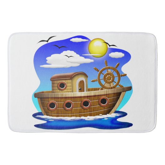 Visboot Cartoon Badmat (Voorkant)