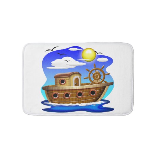 Visboot Cartoon Badmat (Voorkant)