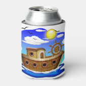 Visboot Cartoon Blikjeskoeler (Blikje Voorkant)