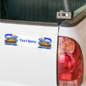 Visboot Cartoon Bumpersticker (Op Truck)