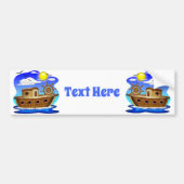 Visboot Cartoon Bumpersticker (Voorkant)