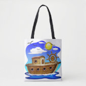 Visboot Cartoon Draagtas (Voorkant)