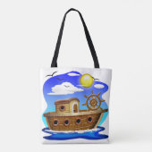Visboot Cartoon Draagtas (Achterkant)