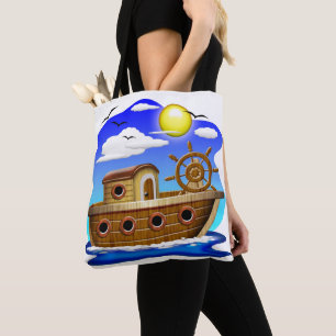 Visboot Cartoon Draagtas