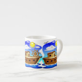 Visboot Cartoon Espresso Kop (Voorkant rechts)