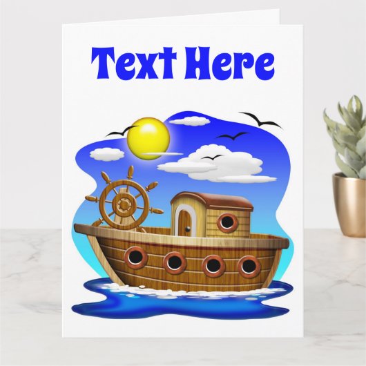 Visboot Cartoon Kaart (Kleine Plant)