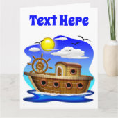 Visboot Cartoon Kaart (Voorkant)