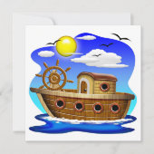 Visboot Cartoon Kaart (Voorkant)