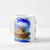 Visboot Cartoon Koffiemok (Voorkant links)