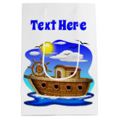 Visboot Cartoon Medium Cadeauzakje (Achterkant)
