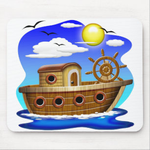 Visboot Cartoon Muismat