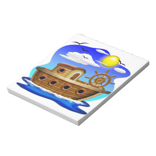 Visboot Cartoon Notitieblok