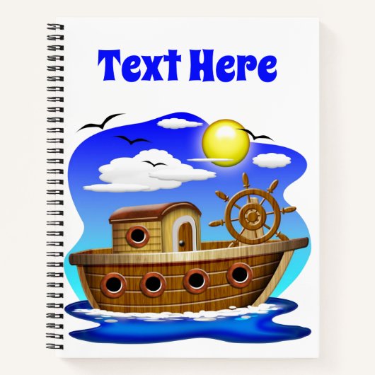 Visboot Cartoon Notitieboek (Voorkant)