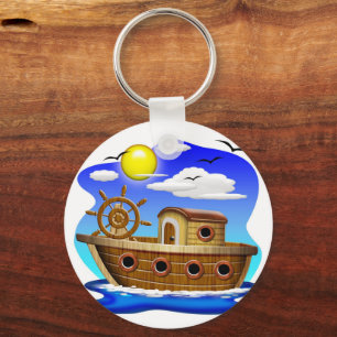 Visboot Cartoon  Sleutelhanger