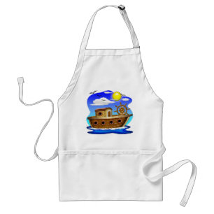 Visboot Cartoon Standaard Schort