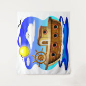 Visboot Cartoon Wandkleed (Voorkant)