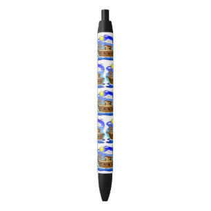 Visboot Cartoon Zwarte Inkt Pen