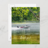 Visboot in beweging Bedankkaartje Briefkaart (Voorkant / Achterkant)