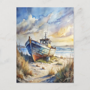 Visboot Strand Oceaan Kust Nautilus Briefkaart
