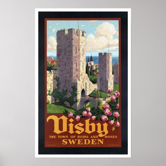 Visby Sweden - Vintage Travel Poster (Voorkant)