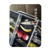 Visdoos "Gone Fishing" magneet (Verticaal)