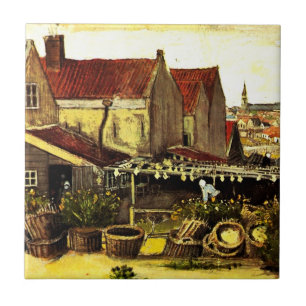 Visdroogloods door Vincent van Gogh Tegeltje