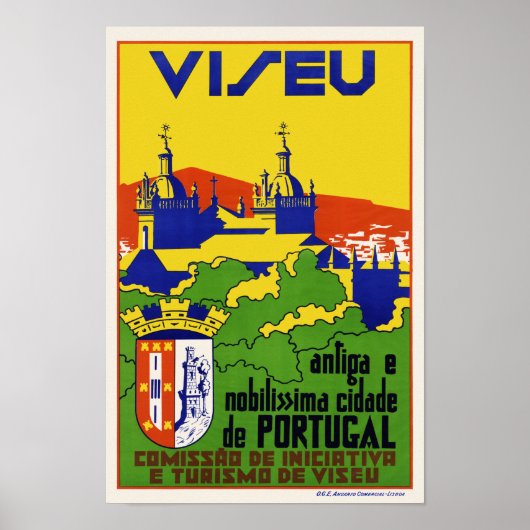 Viseu Portugal Vintage Poster 1934 (Voorkant)
