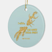 Visevolutie grappige goudvis keramisch ornament (Links)