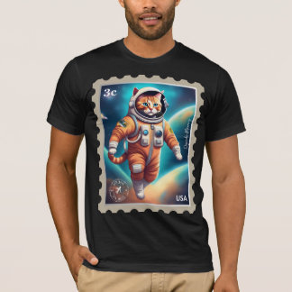 Visez l'astronaute T-shirt kitty lune