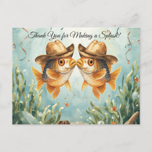 Visfeest Texas thema HARTELIJK DANK Briefkaart