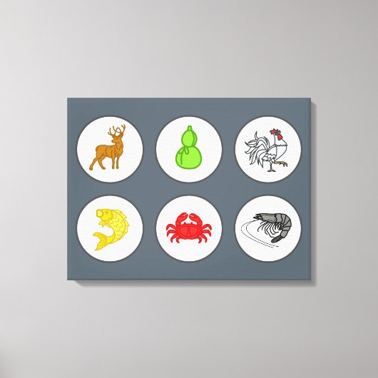 Visgarnalen krab wildplank - Sepia Canvas Afdruk (Voorkant)