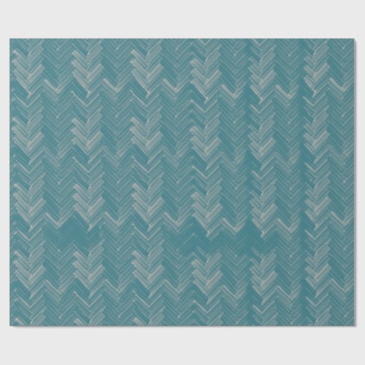 Visgraat Chevron Patroon Turquoise Cadeaupapier (Vlak)