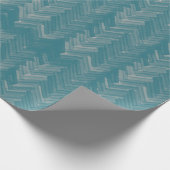 Visgraat Chevron Patroon Turquoise Cadeaupapier (Hoek)