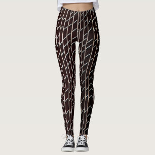 Visgraat gevlochten vlecht Beige Minimaal Patroon Leggings