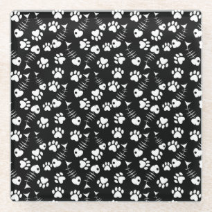 visgraatdruk glazen onderzetter