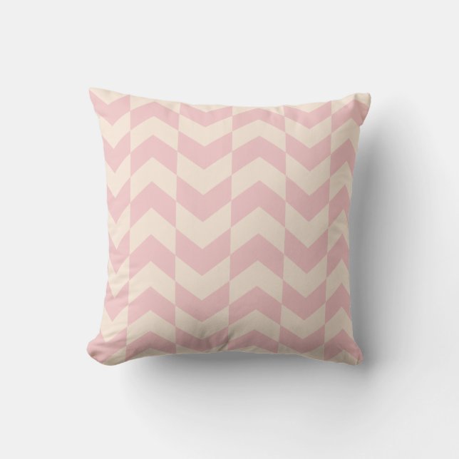 visgraatpatroon Blush Pink Pillow Kussen (Voorkant)
