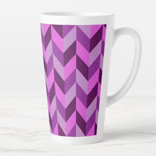 visgraatpatroon in paarse latte mok (Rechts)