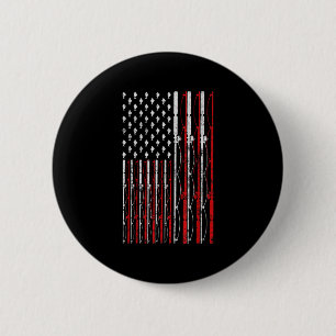 Vishengel Amerikaanse Vlag Grappige Vintage Visvan Ronde Button 5,7 Cm