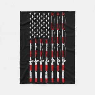 Vishengel Amerikaanse Vlag Patriotische Vissen G Fleece Deken