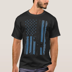 Vishengel Amerikaanse Vlag, Visser, Vissen, Pa T-shirt