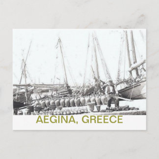 VISHERMAN AAN BOOT MET JARS~AEGINA, GRIEKENLAND PO BRIEFKAART