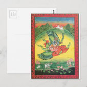 Vishnu en Lakshmi rijden Garuda, de grote Briefkaart (Voorkant / Achterkant)