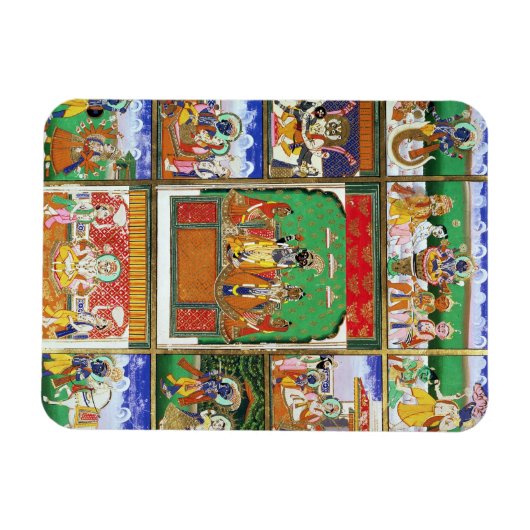 Vishnu in het midden van zijn tien avatars, Jaipur Magneet (Horizontaal)
