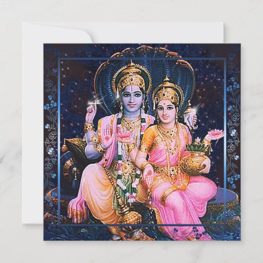 Vishnu & Lakshmi Card, Uitnodiging, Groet Kaart (Voorkant)