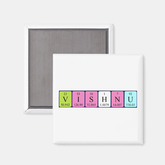 Vishnu nom de table périodique aimant (Recto/Verso)