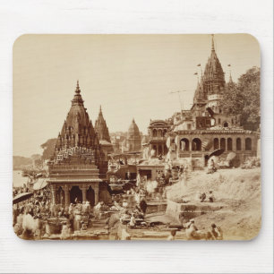 Vishnu Pud en Andere tempels, Benares (foto sepia) Muismat