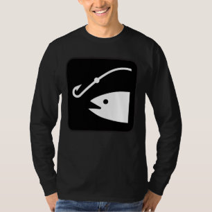 vishoofd en haak - zwart en wit t-shirt