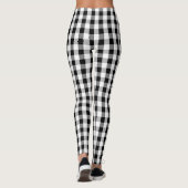 Vishy Geruit Zwart Grijs Wit Plaid Leggings (Achterkant)