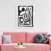 Visie Grip: Abstract Zwart & Wit Canvas Afdruk (Insitu (Woonkamer))