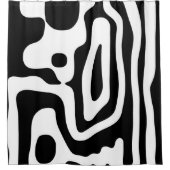 Visie Grip: Abstract Zwart & Wit Douchegordijn (Voorkant)